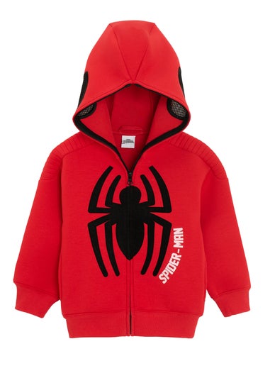 Cool Club Red Spider-Man Full Zip-Up Front Printed Hoodie (2-8 yrs)