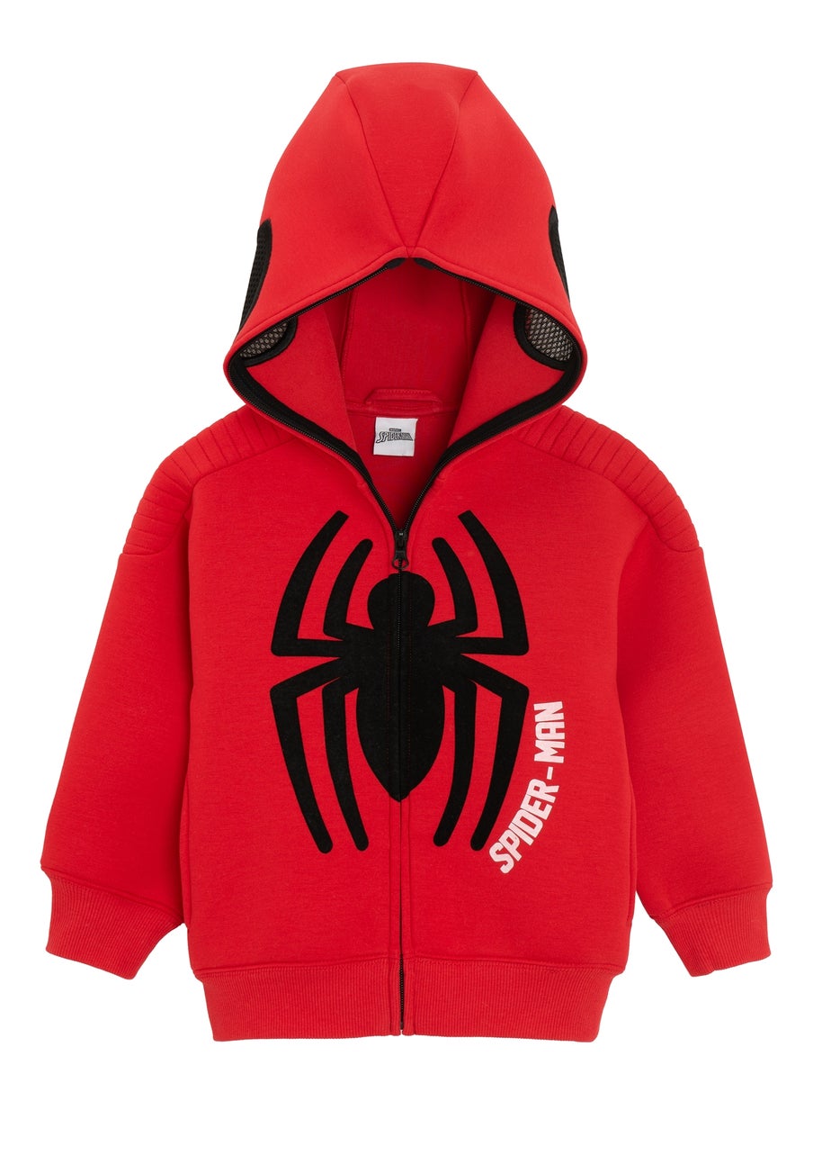 Cool Club Red Spider-Man Full Zip-Up Front Printed Hoodie (2-8 yrs)