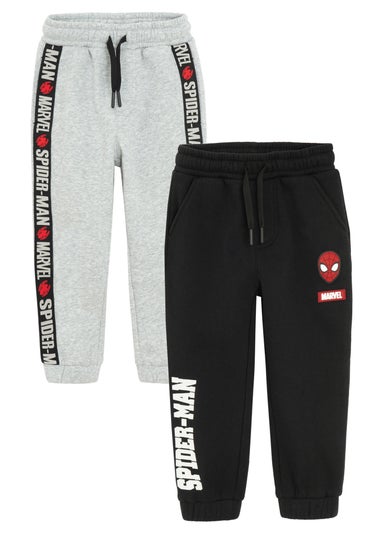 Cool Club Black Spider-Man 2-Pack Printed Joggers With Drawstring Waist (2-8 yrs)