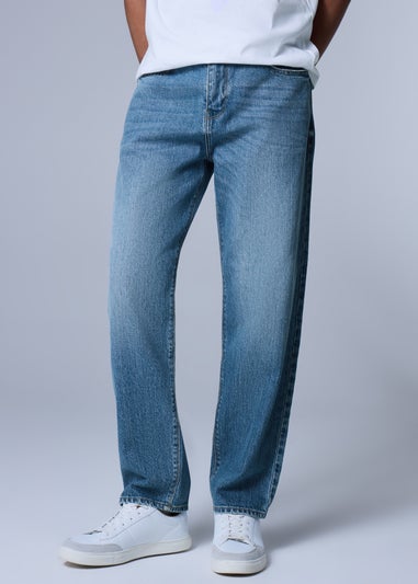 Mid Wash Relaxed Fit Jeans