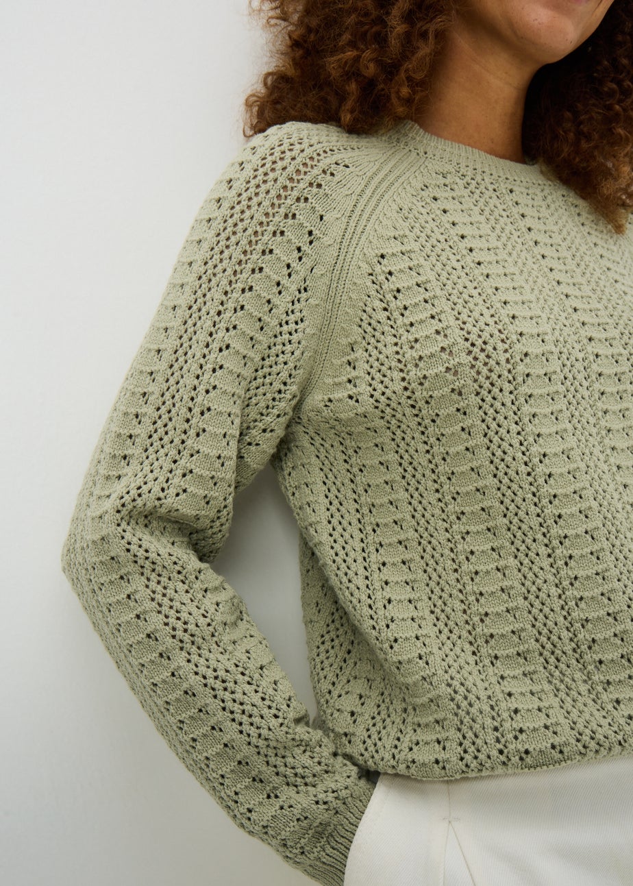 Green Open Stitch Jumper