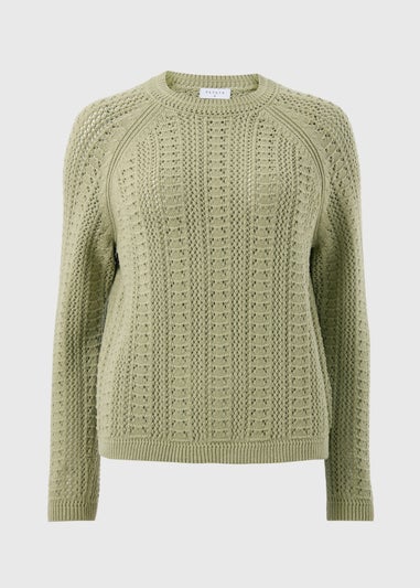 Green Open Stitch Jumper