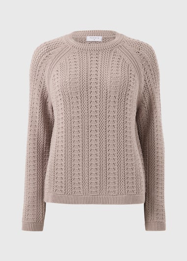Taupe Open Stitch Jumper