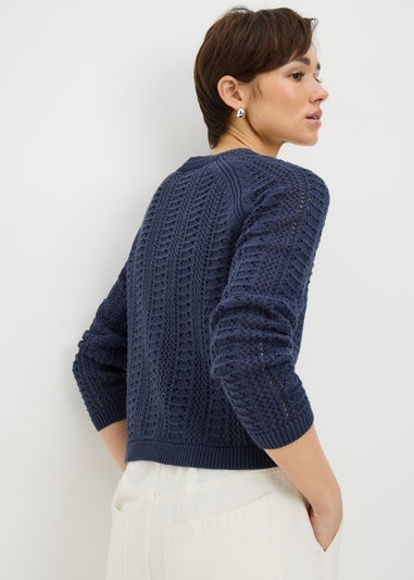 Navy Open Stitch Jumper