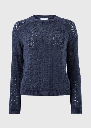 Navy Open Stitch Jumper