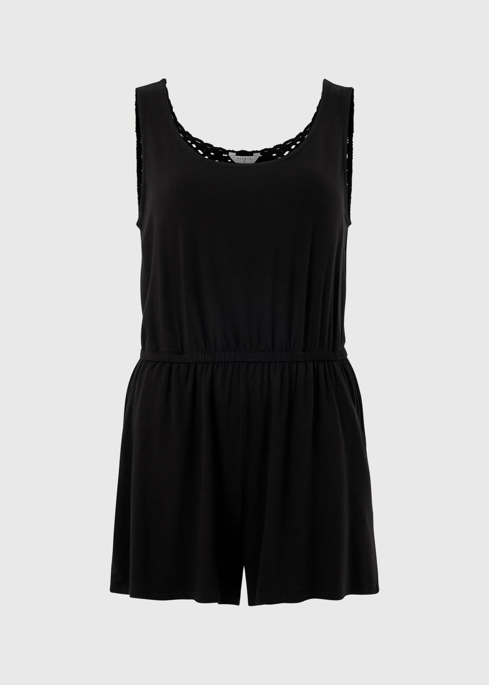 Black Crochet Back Playsuit