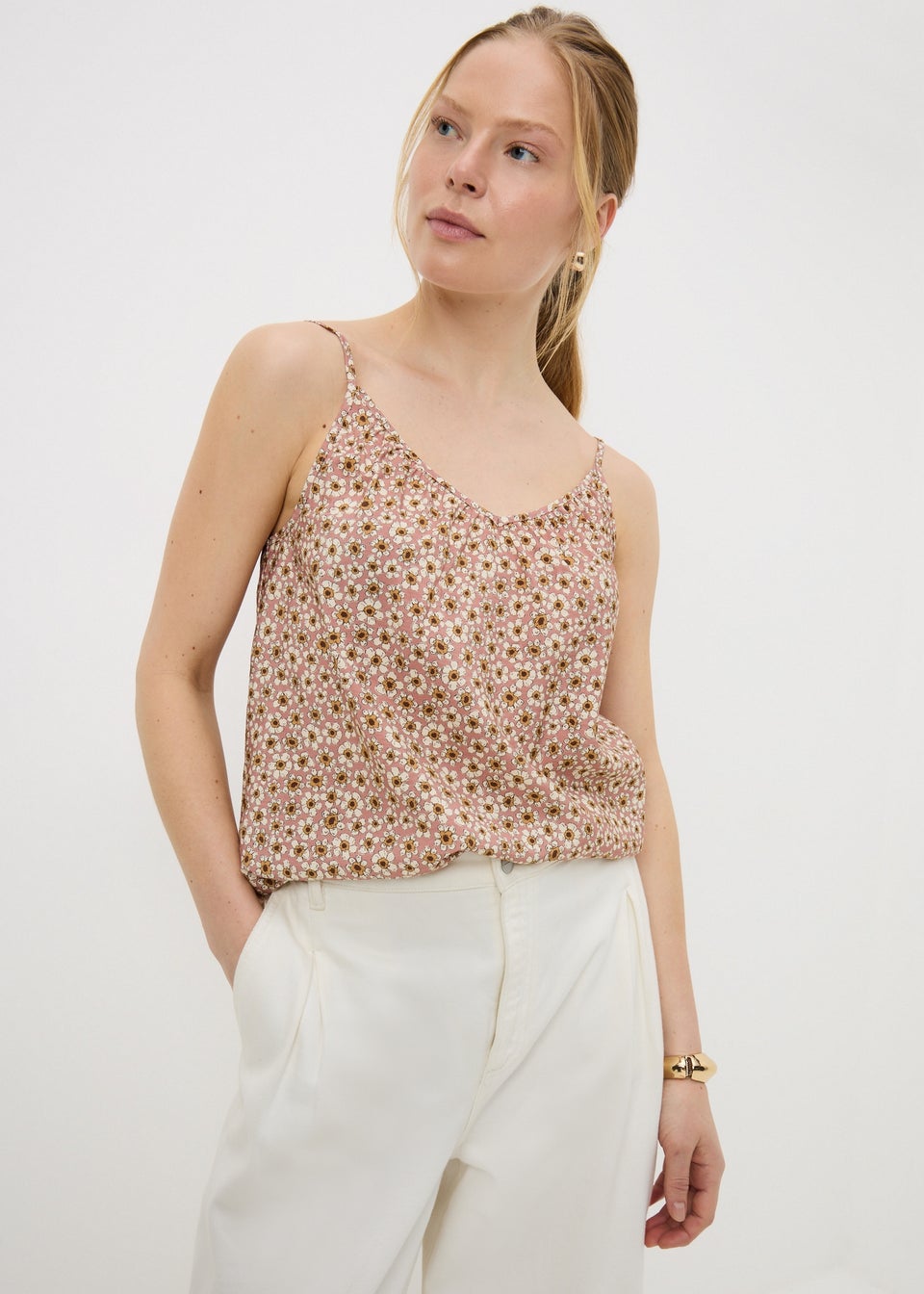 Pink Ditsy Floral Cami Top