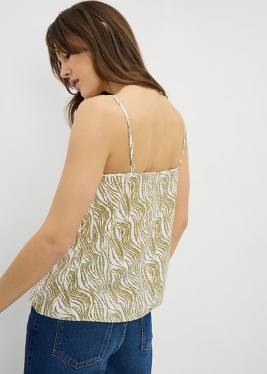 Green Printed Cami Top