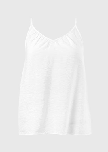 White Ruched Cami Top