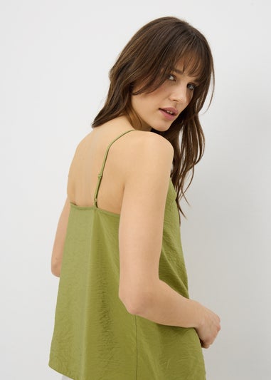 Olive Ruched Cami Top