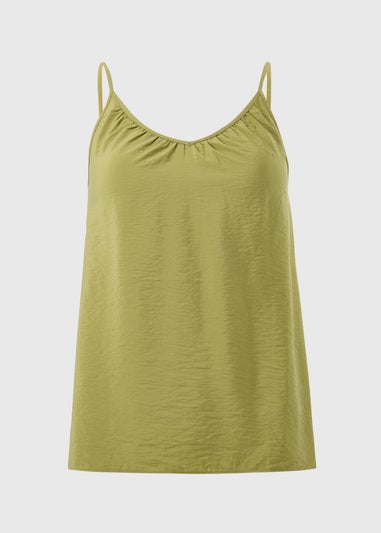 Olive Ruched Cami Top
