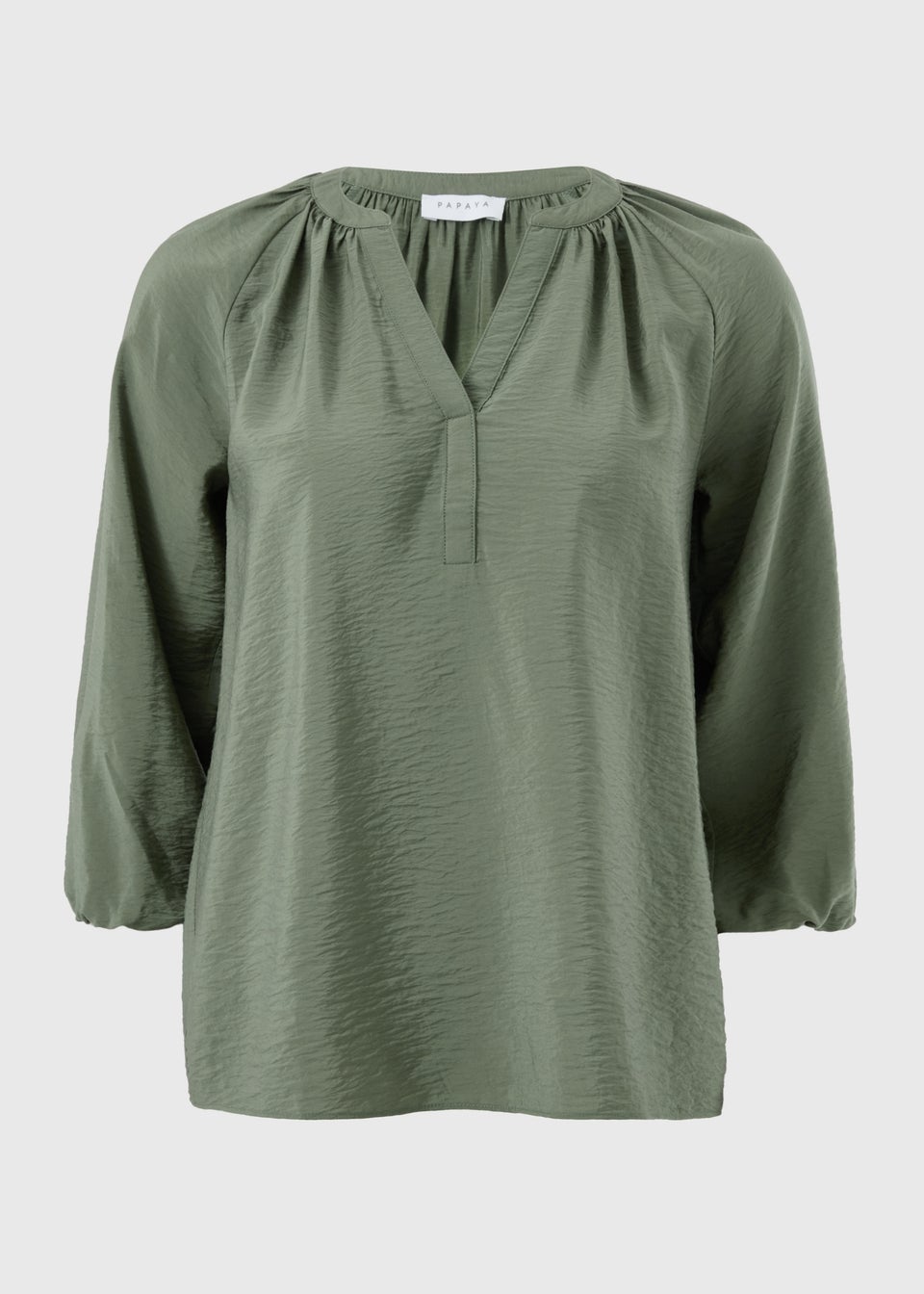 Olive 3/4 Sleeve Popover Blouse