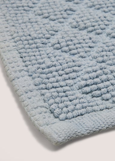 Blue Square Design Bath Mat