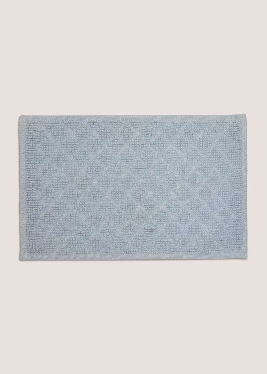 Blue Square Design Bath Mat
