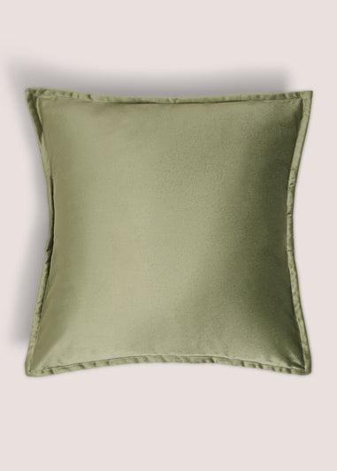 Olive Plain Velvet Cushion