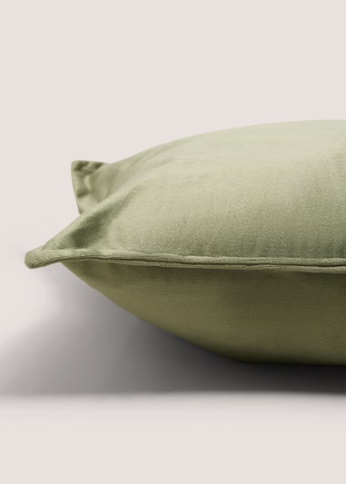 Olive Plain Velvet Cushion