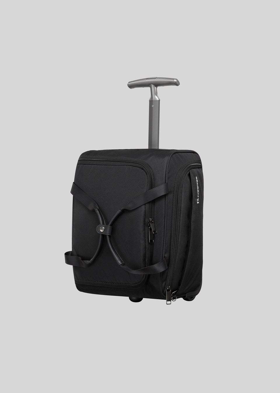 IT Luggage Black Underseat Soft Trolley Bag Suitcase