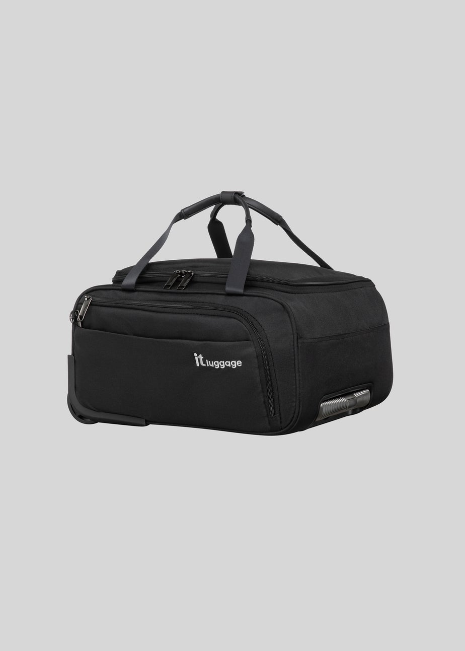 IT Luggage Black Underseat Soft Trolley Bag Suitcase