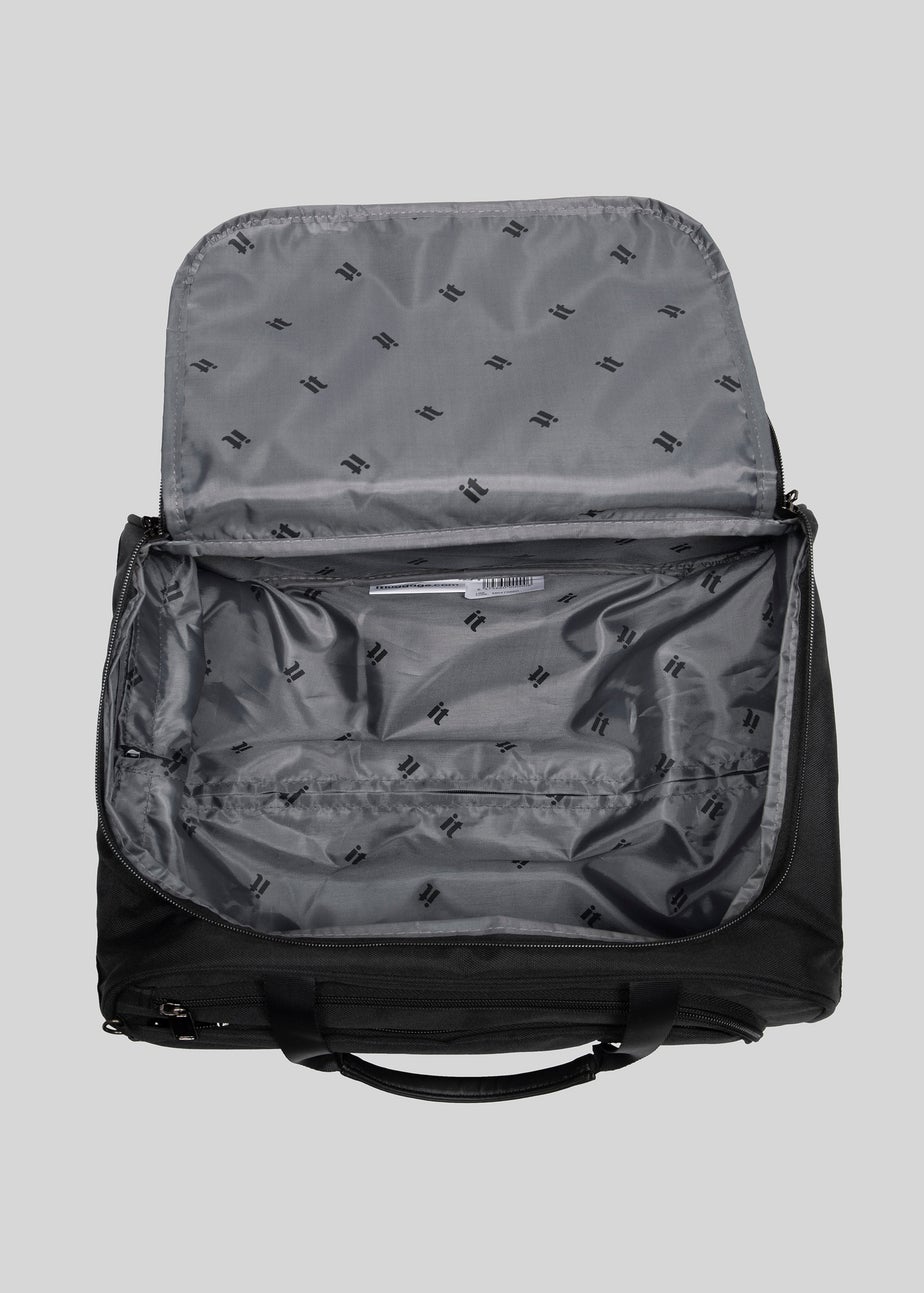 IT Luggage Black Underseat Soft Trolley Bag Suitcase
