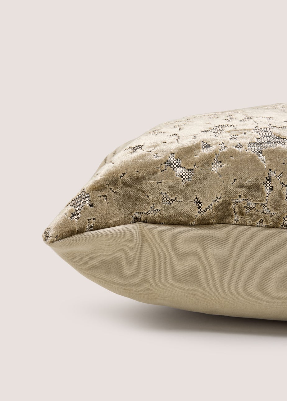 Champagne Mottle Cut Velvet Cushion