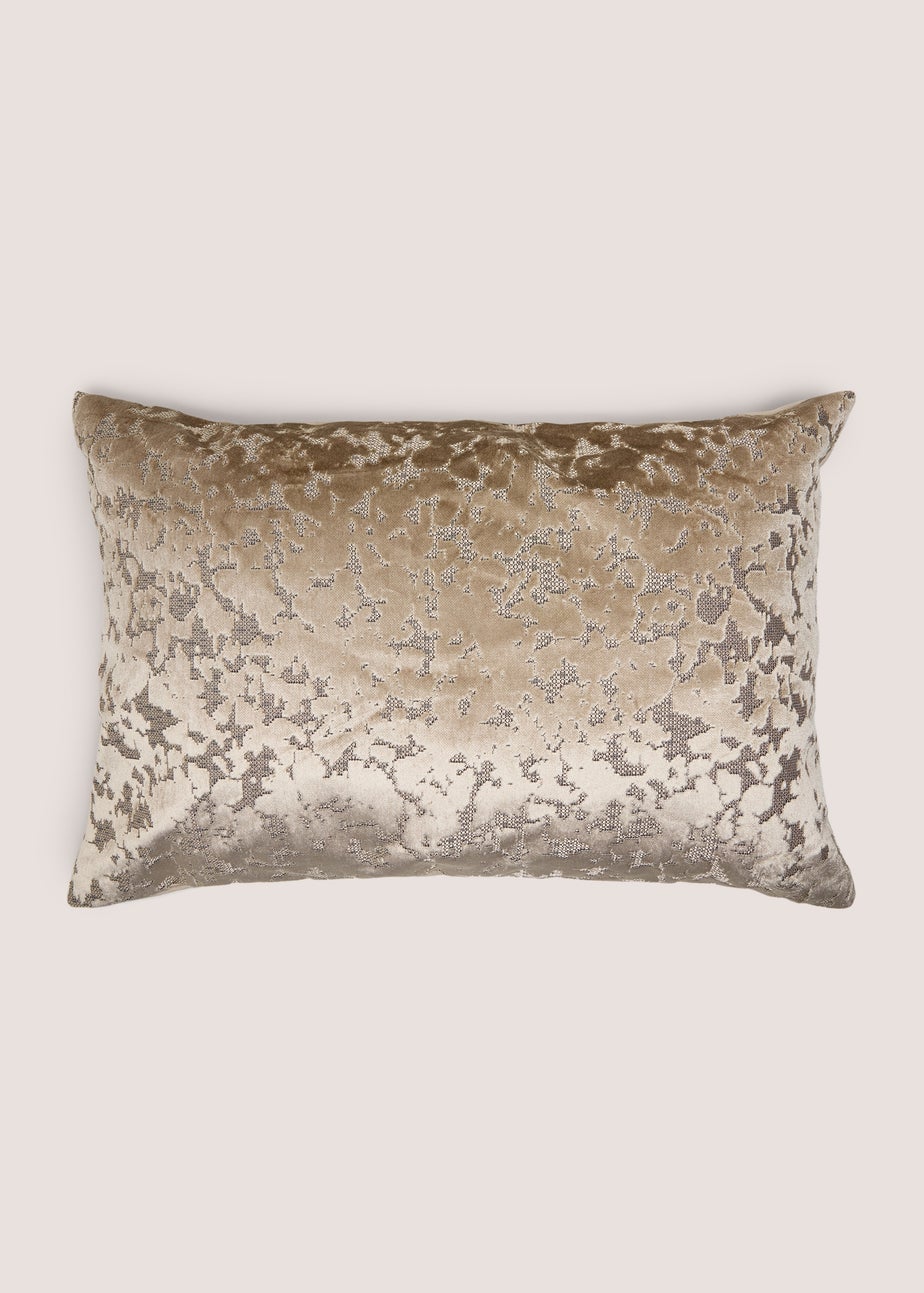 Champagne Mottle Cut Velvet Cushion