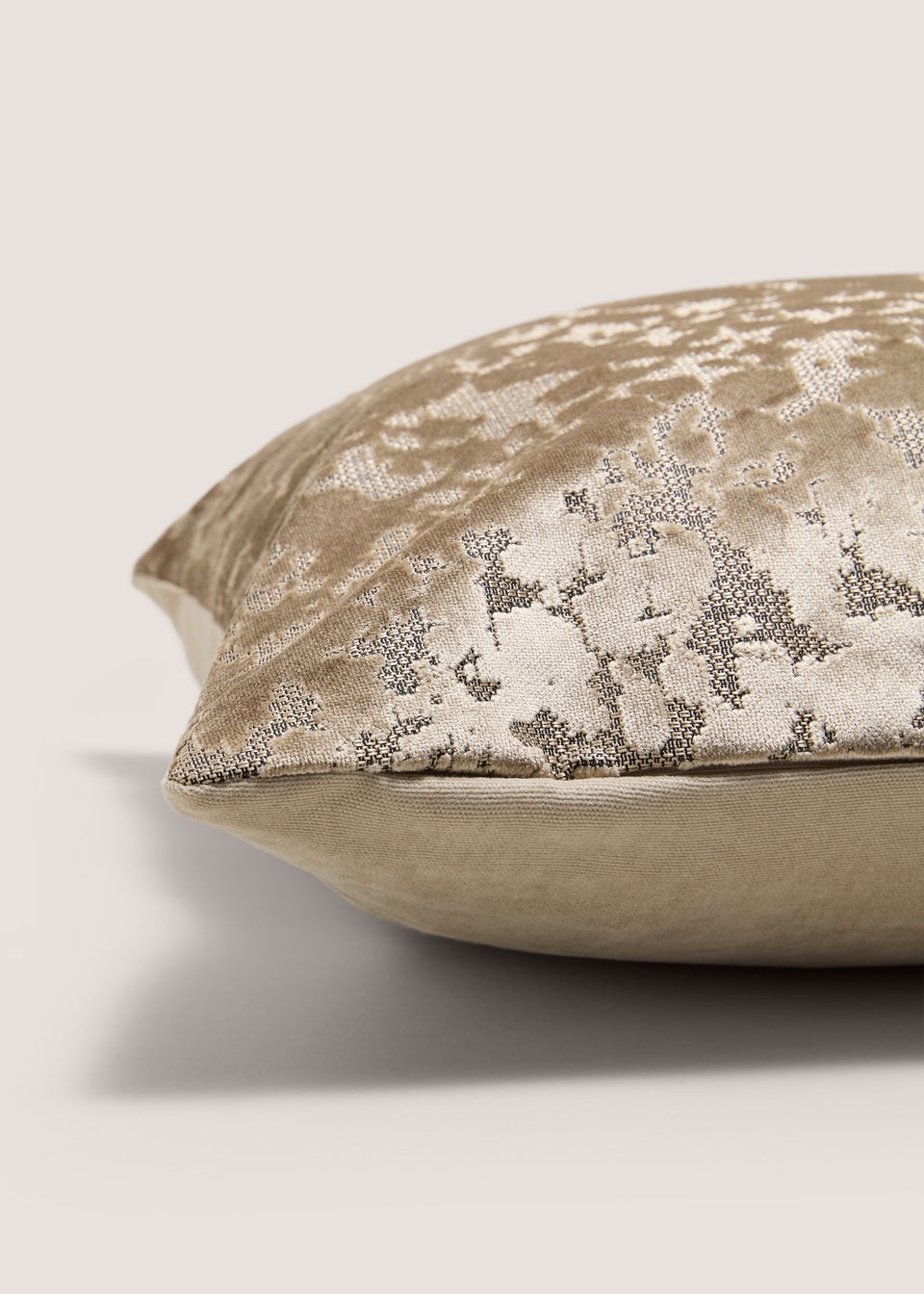 Champagne Mottle Cut Velvet Cushion