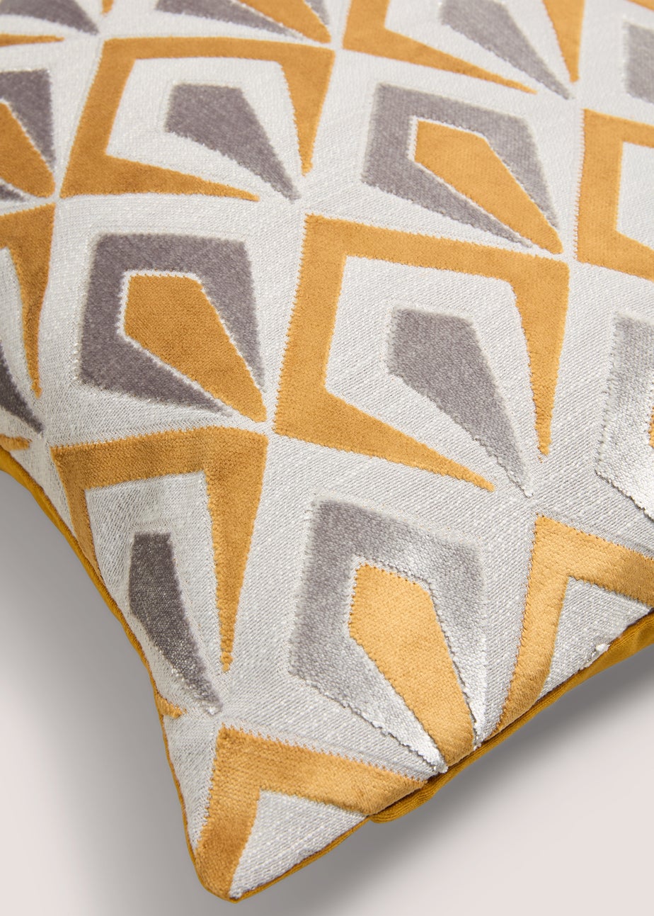 Gold Cut Velvet Angular Cushion