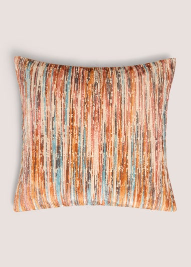 Rust Velvet Stripe Cushion