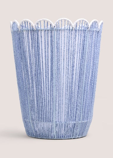 Blue Scallop Edge Laundry Basket