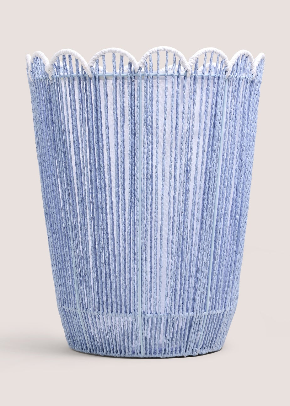 Blue Scallop Edge Laundry Basket