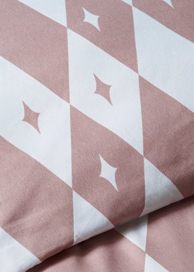 Pink Harlequin Print Microfibre Duvet Set