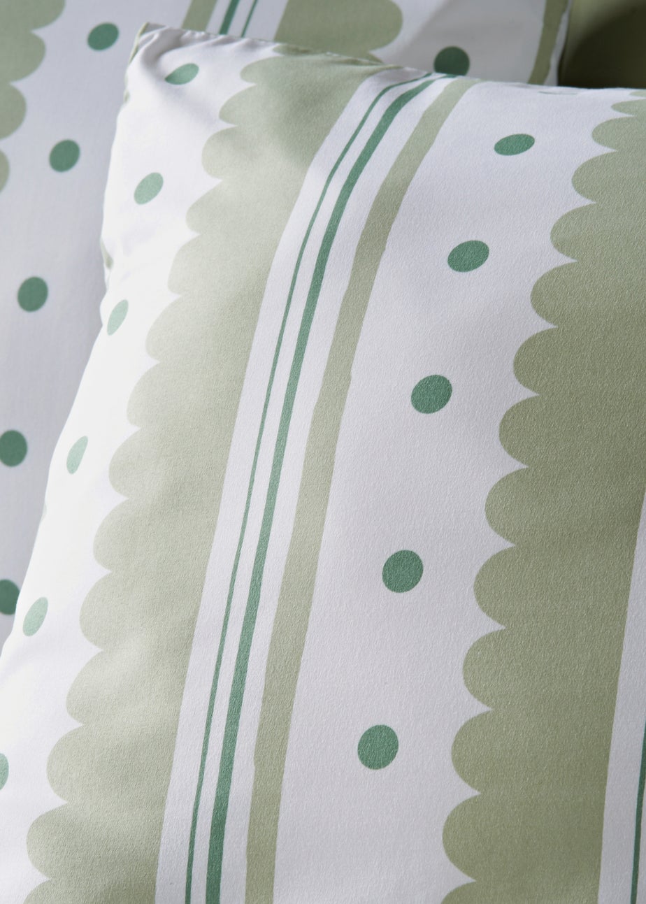 Green Harlequin Print Microfibre Duvet Set