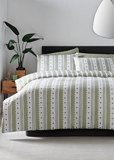 Green Harlequin Print Microfibre Duvet Set