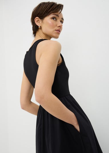 Black 2 in 1 Midi Dress
