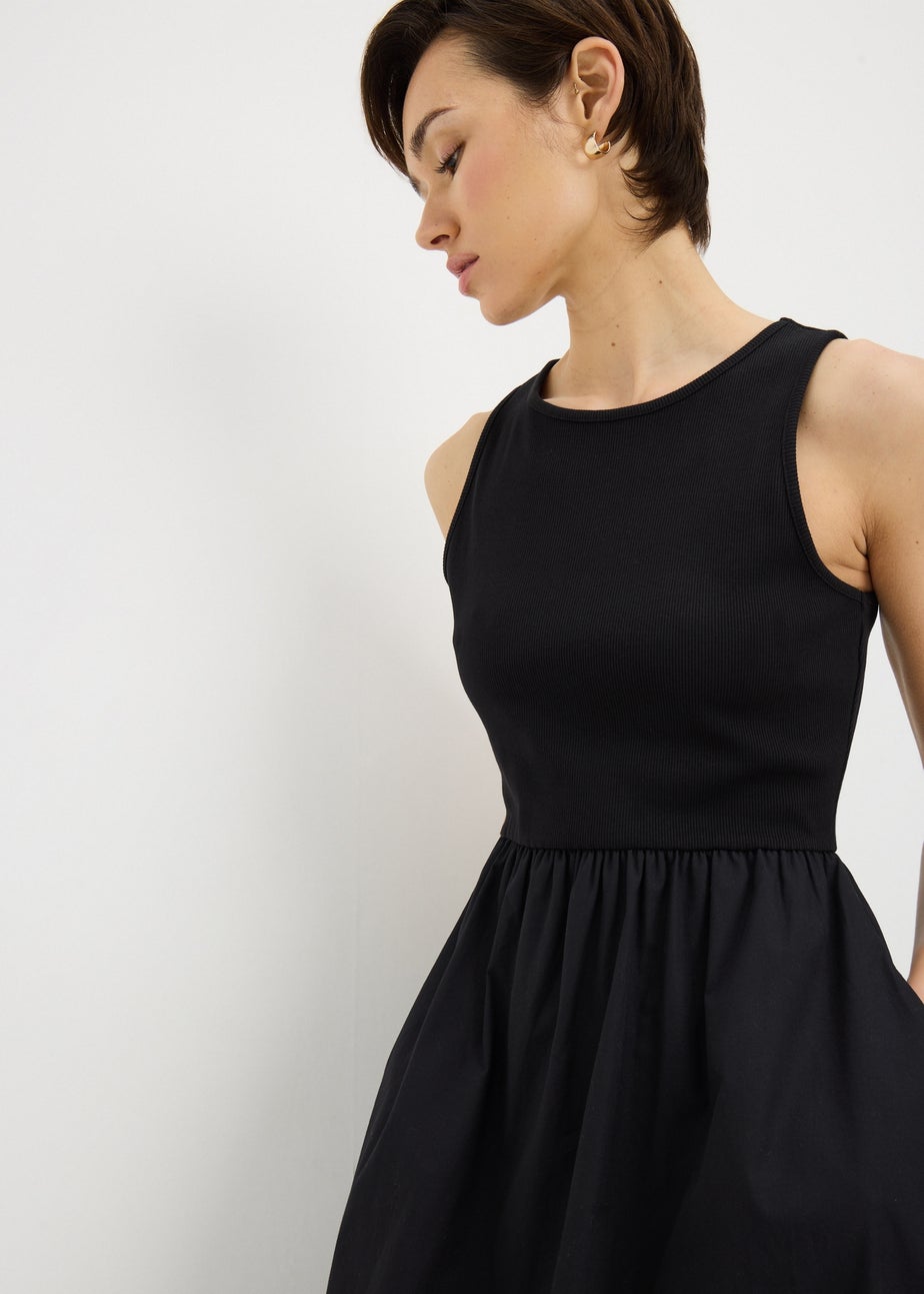 Black 2 in 1 Midi Dress