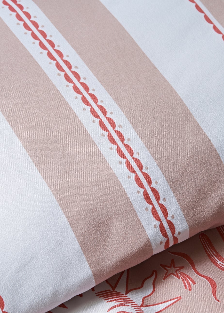 Pink Cowboy Print Microfibre Duvet Set