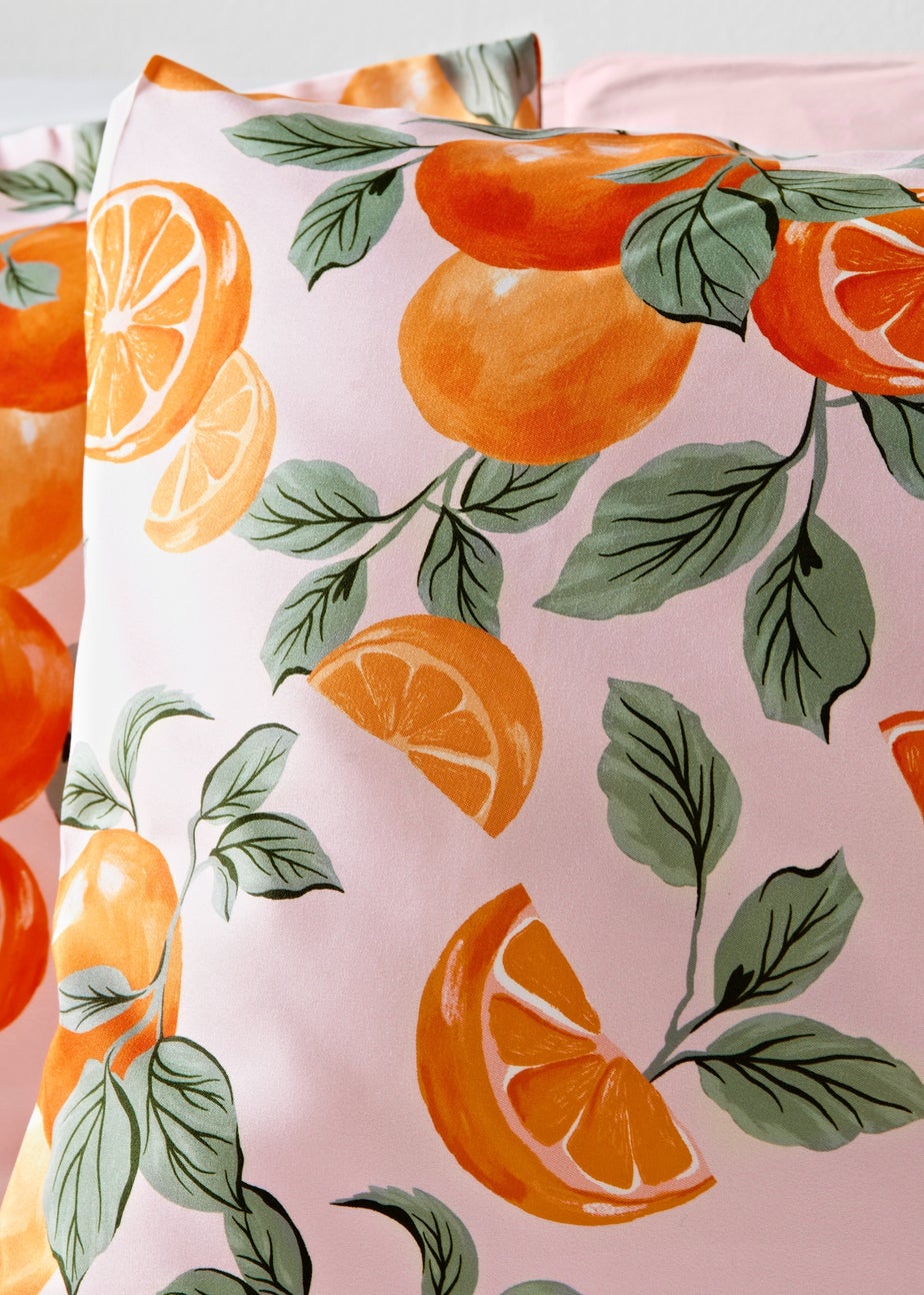 Orange Print Microfibre Duvet Set