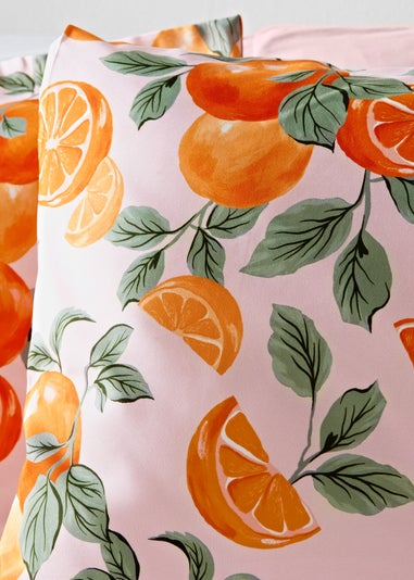 Orange Print Microfibre Duvet Set
