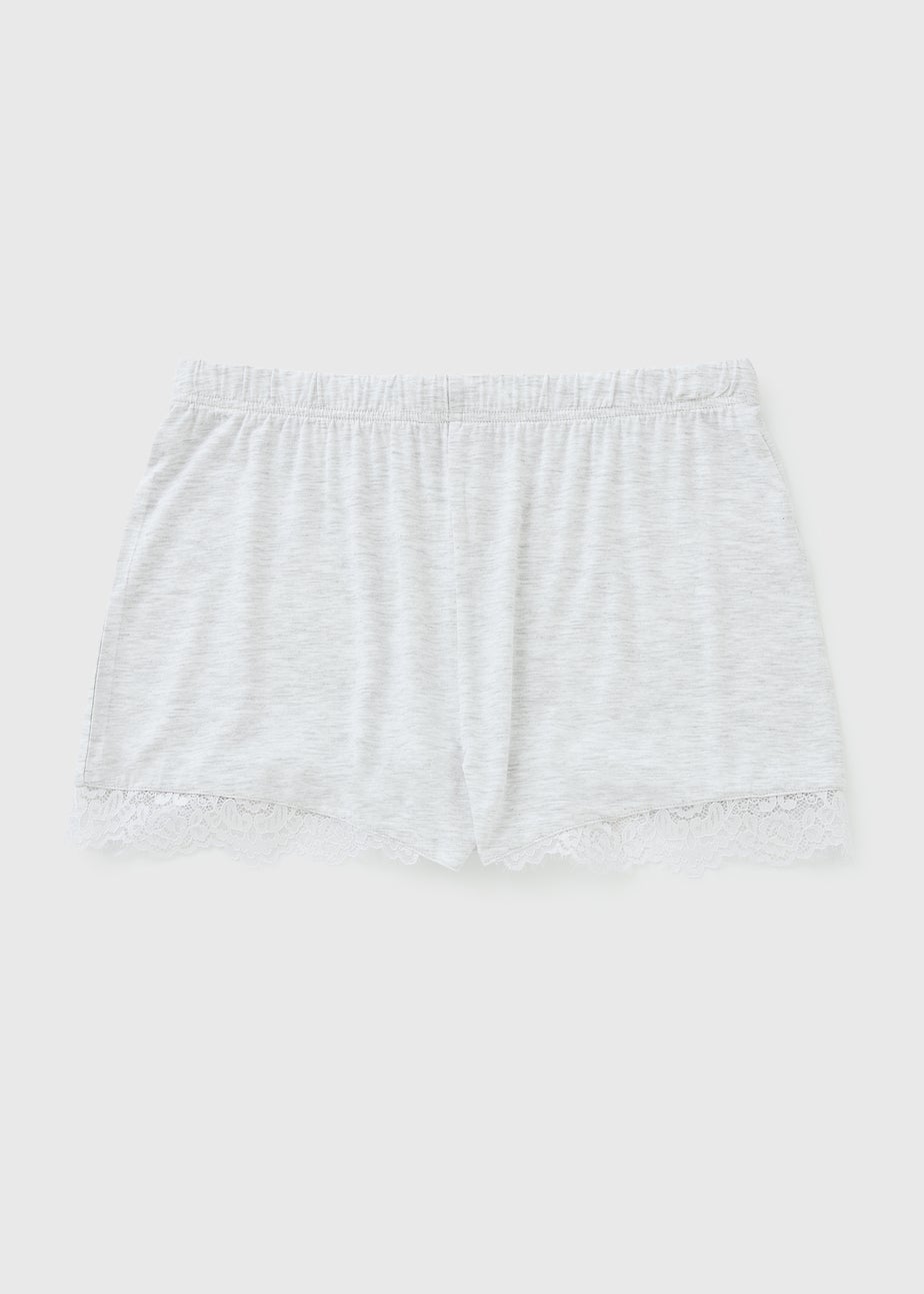 Grey Lace Pyjama Shorts
