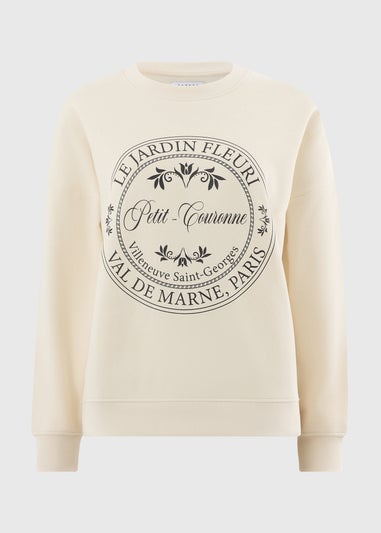 Cream Parisian Graphic Sweatshirt