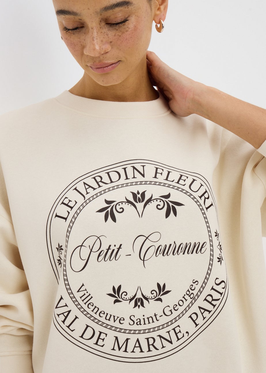Cream Parisian Graphic Sweatshirt