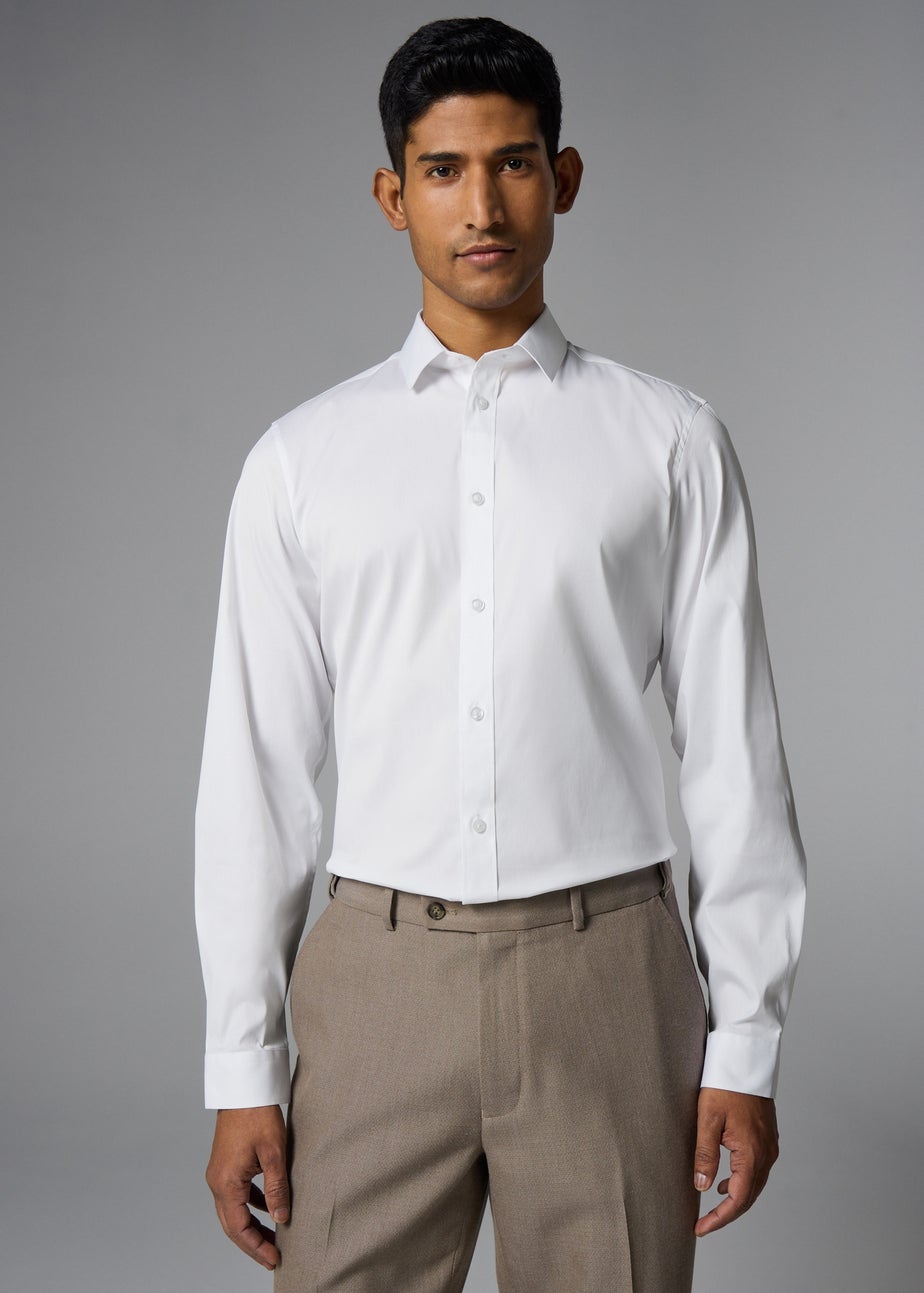 Taylor & Wright White Performance Slim Fit Shirt