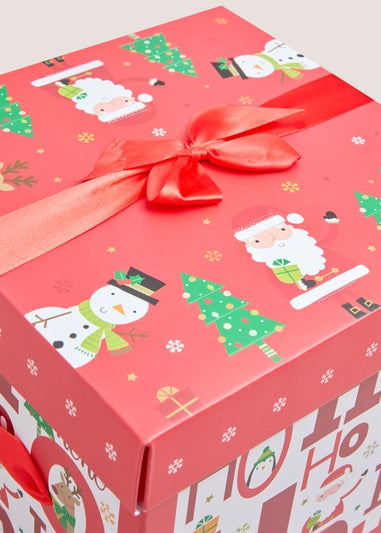 Red HoHoHo Square Flat Pocket Box