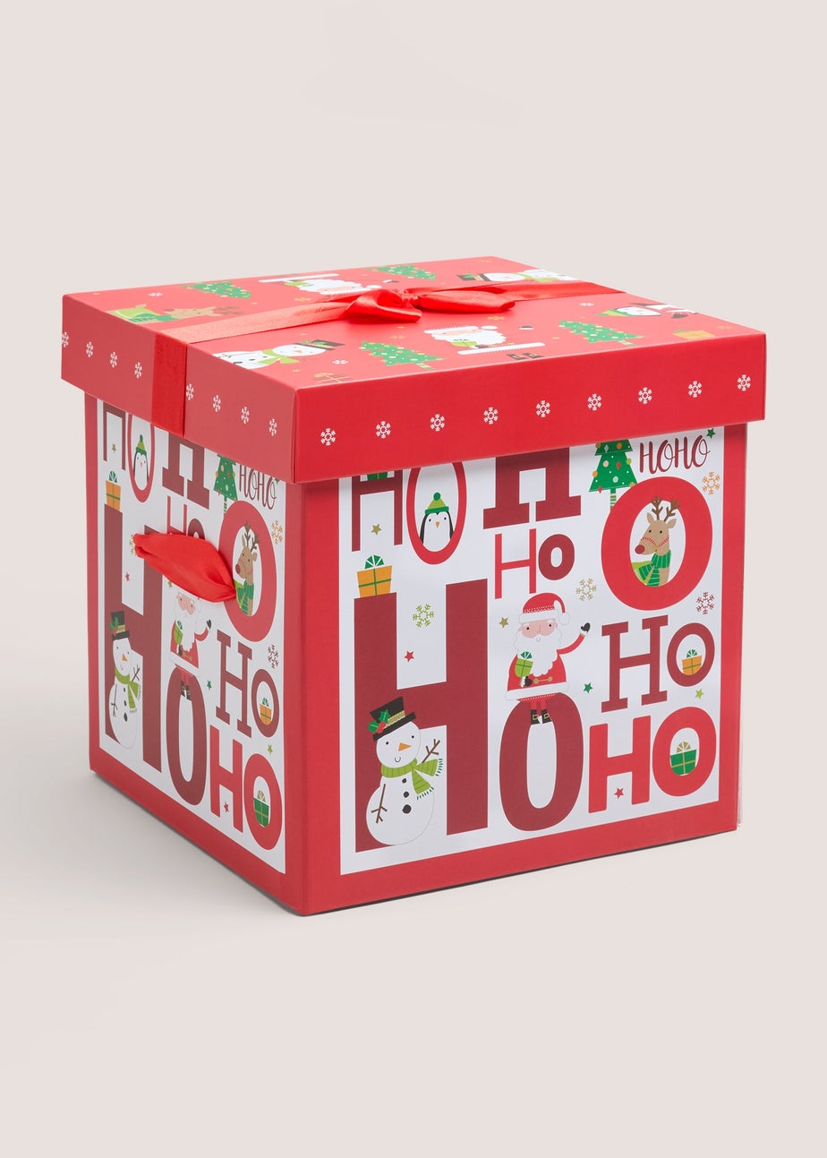 Red HoHoHo Square Flat Pocket Box