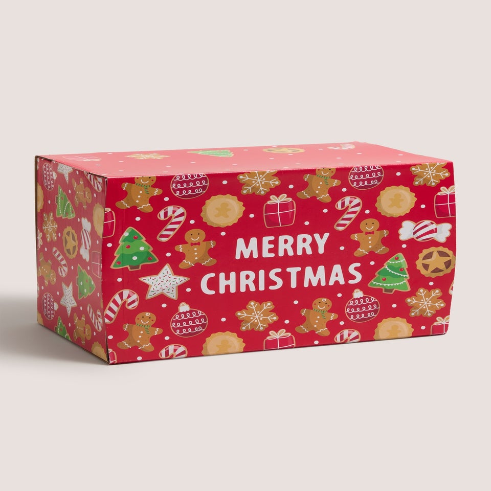 Red Gingerbread Flat Pack Box