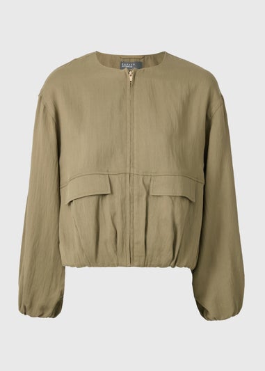 Khaki Lyocell Bomber Jacket