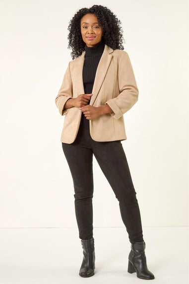 Roman Stone Petite Suedette Blazer