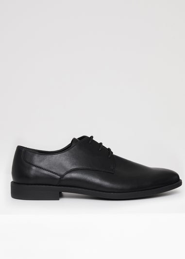 Threadbare Black Lace Up Derby Shoes