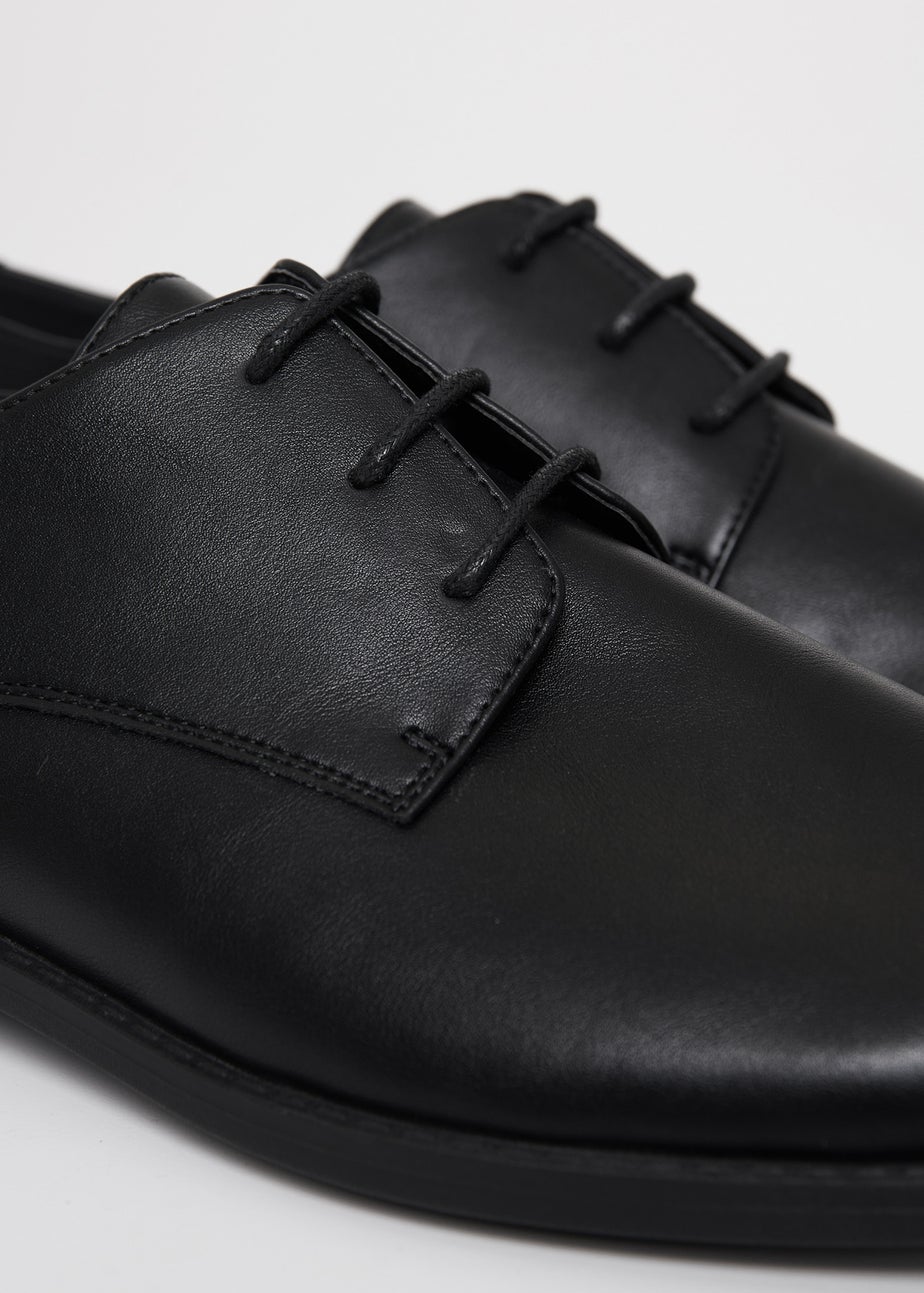 Threadbare Black Lace Up Derby Shoes