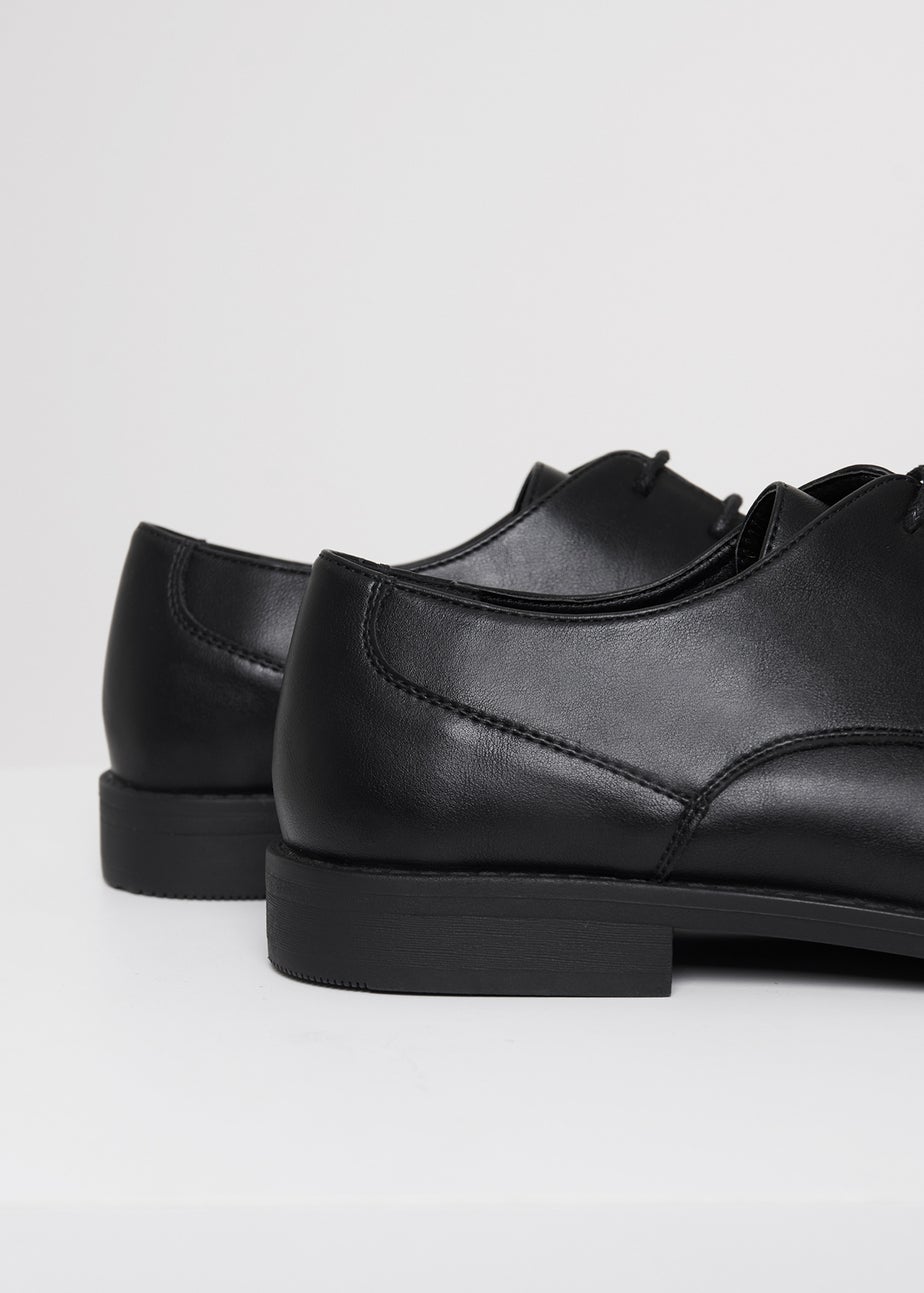 Threadbare Black Lace Up Derby Shoes